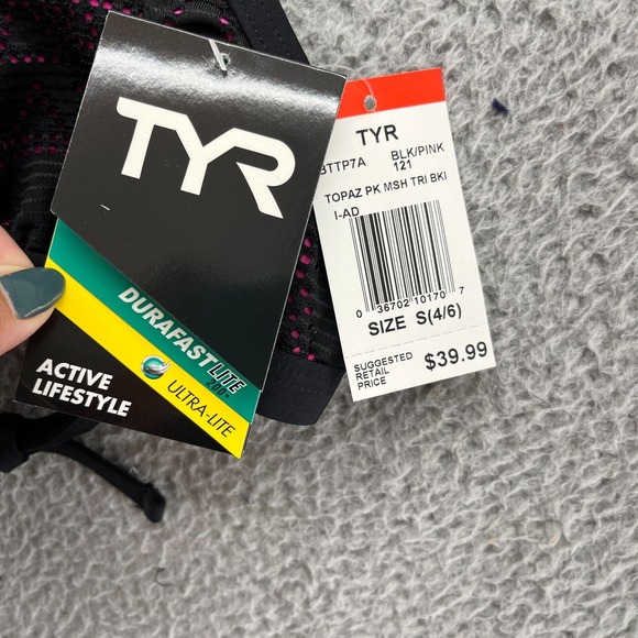 TYR Swimwear Womens Small 4/6 Black Durafast Lite 200 Active‎ Lifestyle Mesh - Picture 2 of 6